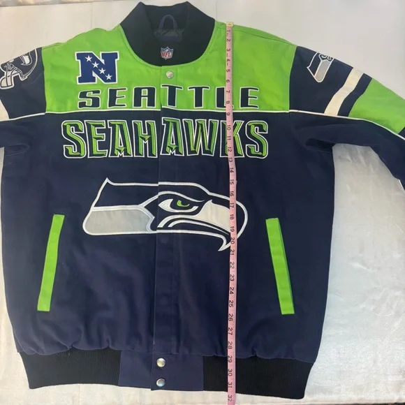 NWOT Seattle Seahawks G-111 Embroidered Logo Bomber Varsity Jacket - Picture 14 of 16
